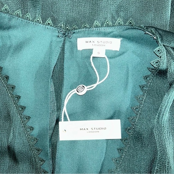 Max Studio Lace Scalloped Sleeveless Jumpsuit Emerald Green - Size S - Picture 10 of 11